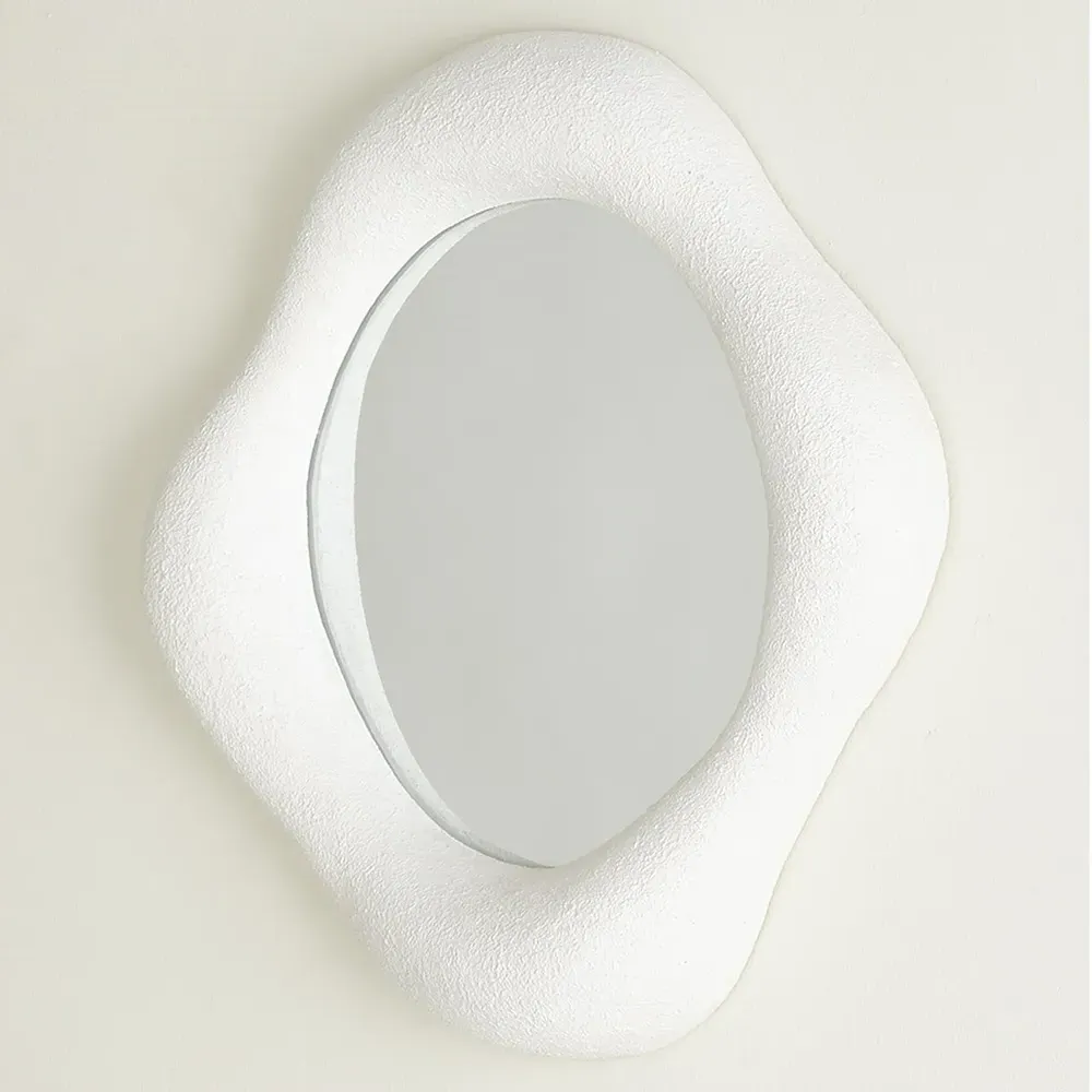 Elodie Large Wall Mirror - White, Resin