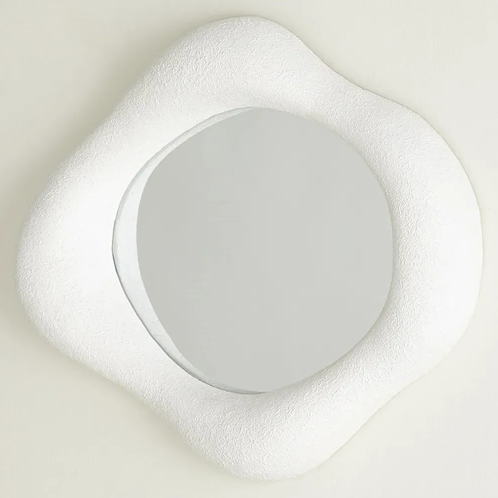 Elodie Large Wall Mirror - White, Resin
