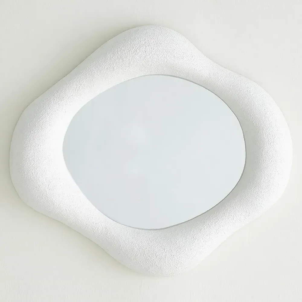 Elodie Large Wall Mirror - White, Resin