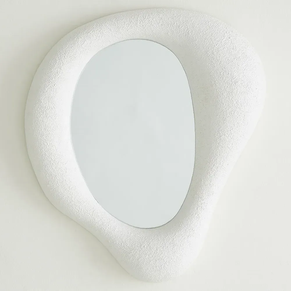 Elodie Medium Wall Mirror - White, Resin