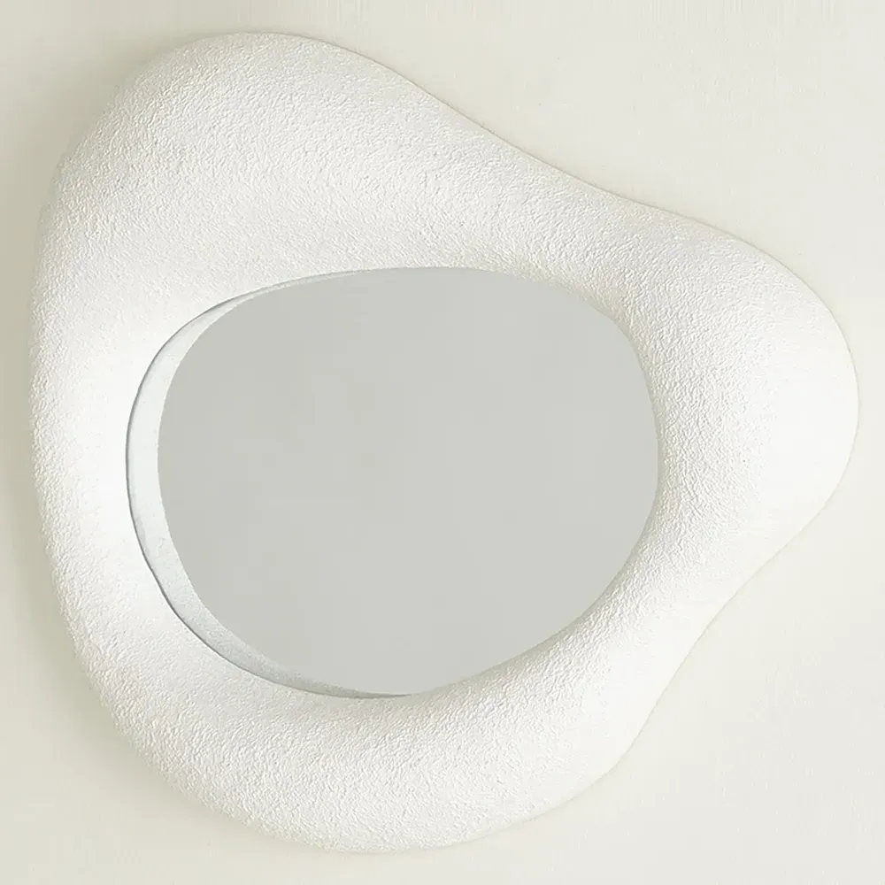Elodie Medium Wall Mirror - White, Resin