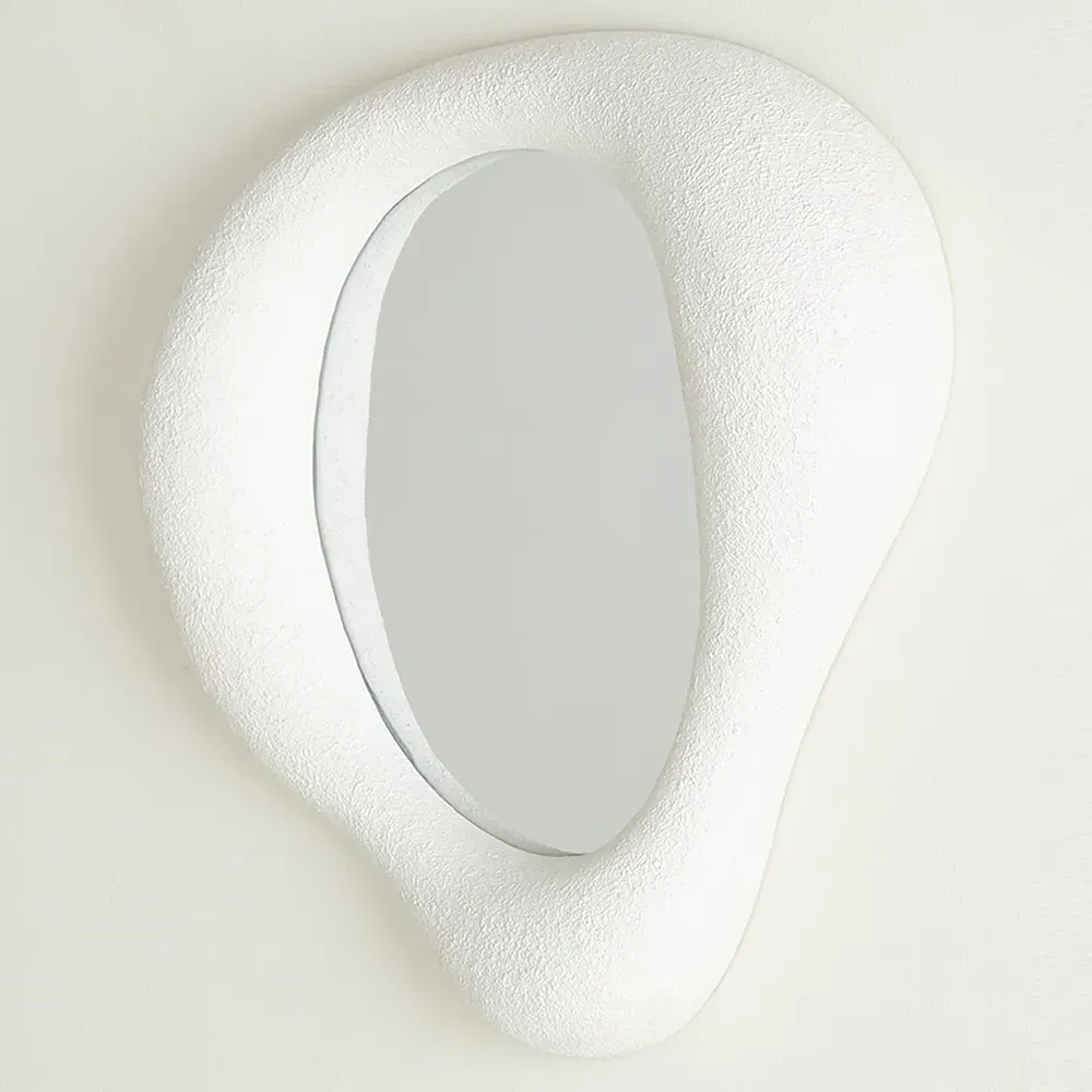 Elodie Medium Wall Mirror - White, Resin
