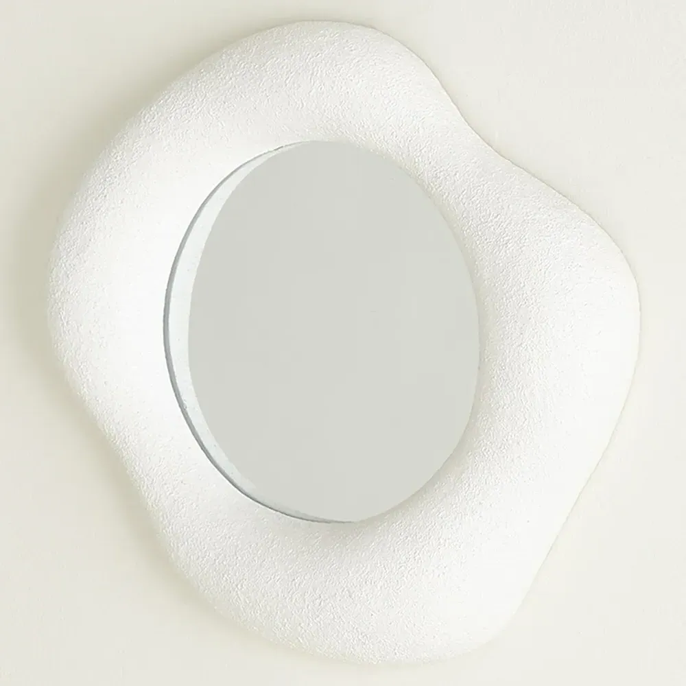 Elodie Small Wall Mirror - White, Resin