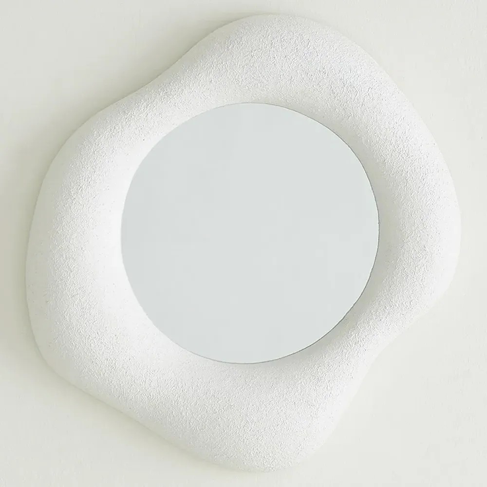 Elodie Small Wall Mirror - White, Resin