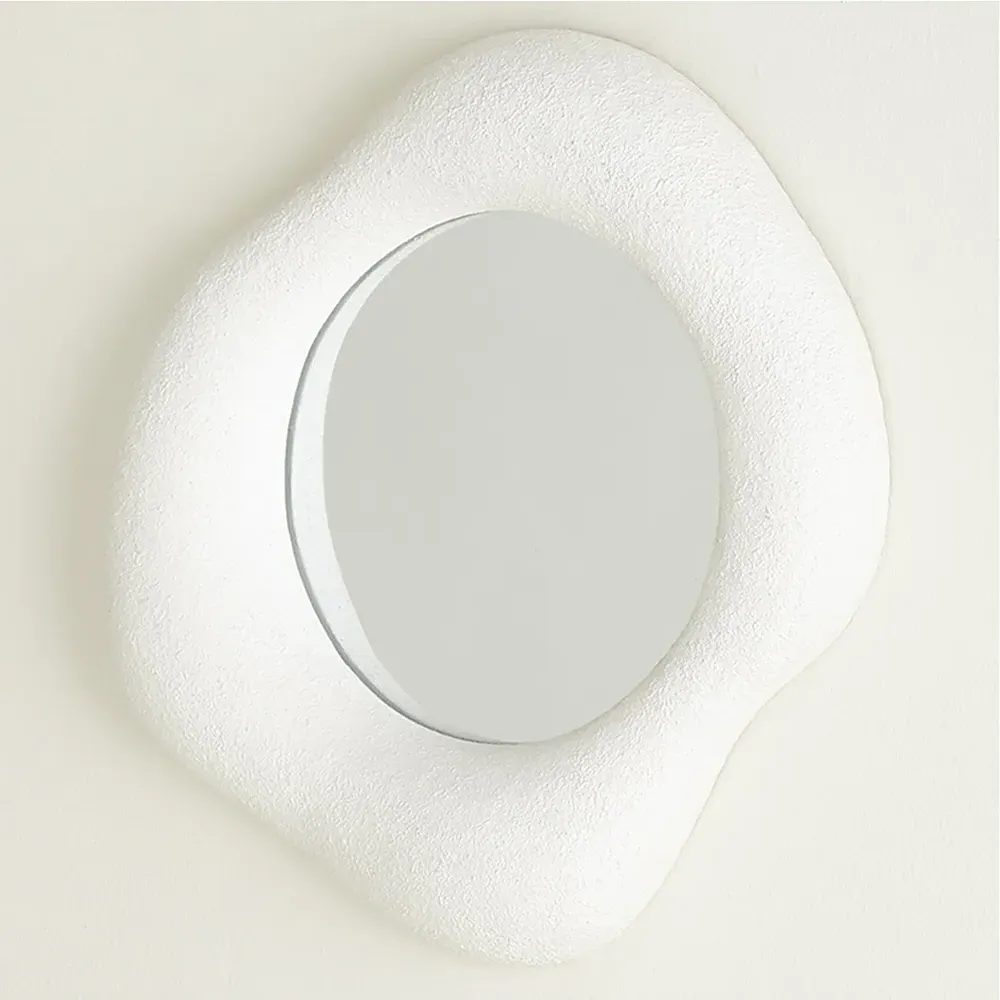 Elodie Small Wall Mirror - White, Resin