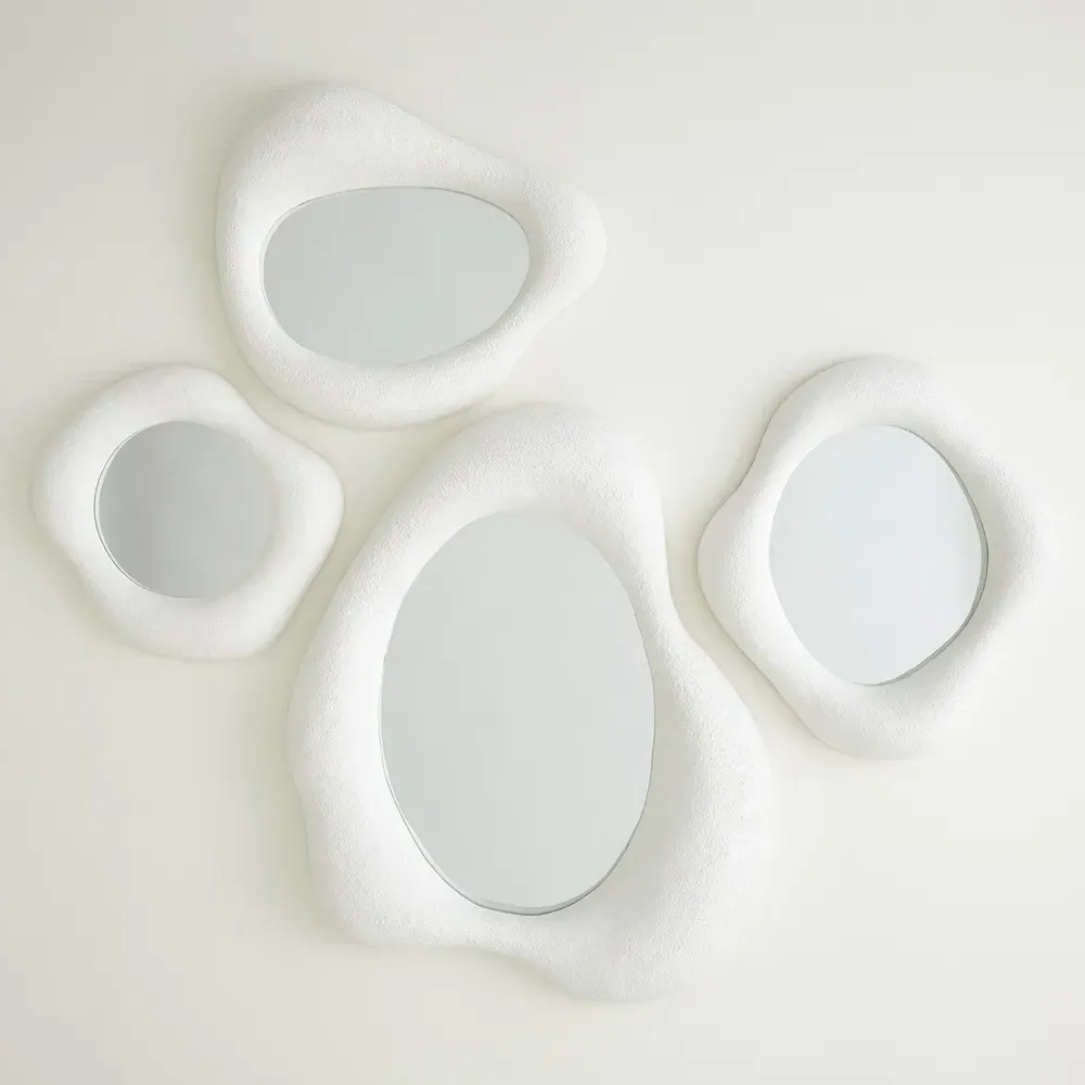 Elodie Small Wall Mirror - White, Resin