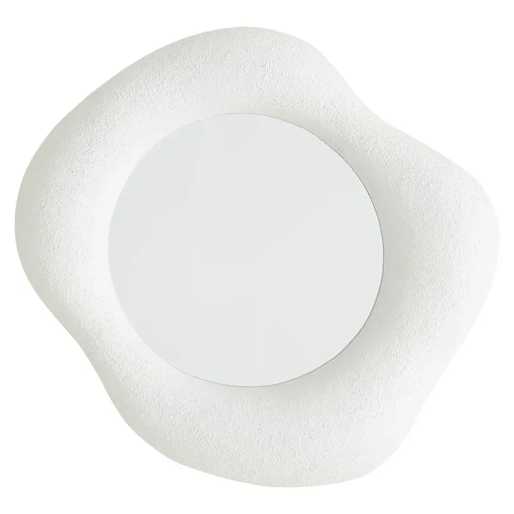 Elodie Small Wall Mirror - White, Resin image