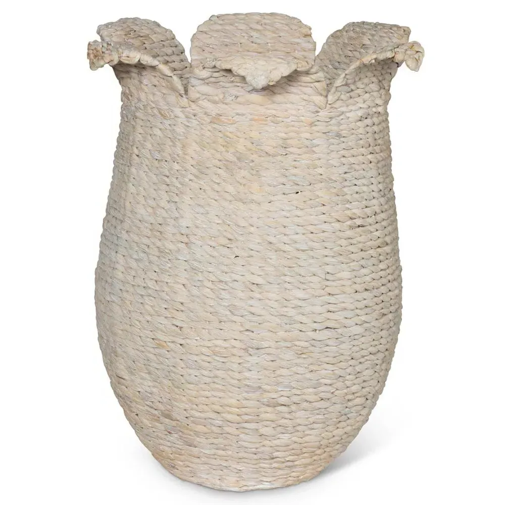 Elodie Water Hyacinth Floor Basket Set - Whitewash