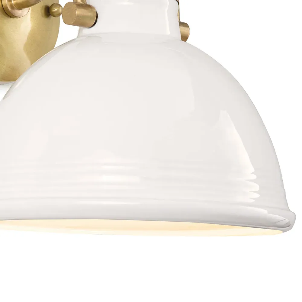Eloise Ceramic Brass Accent Sconce - White
