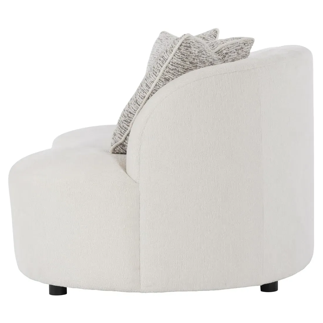 Eloise Curved Sofa - Cream, Boucle