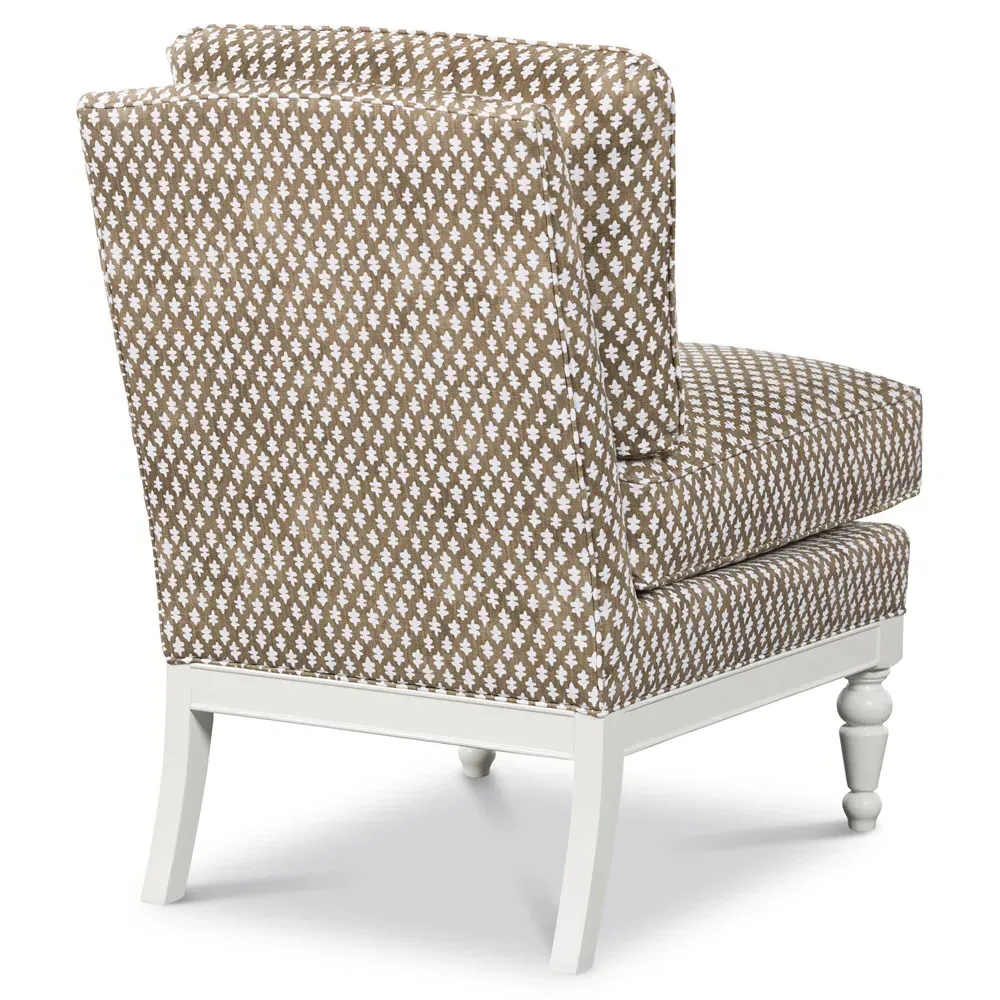 Eloise French Country Slipper Chair - Brown, Cotton Linen