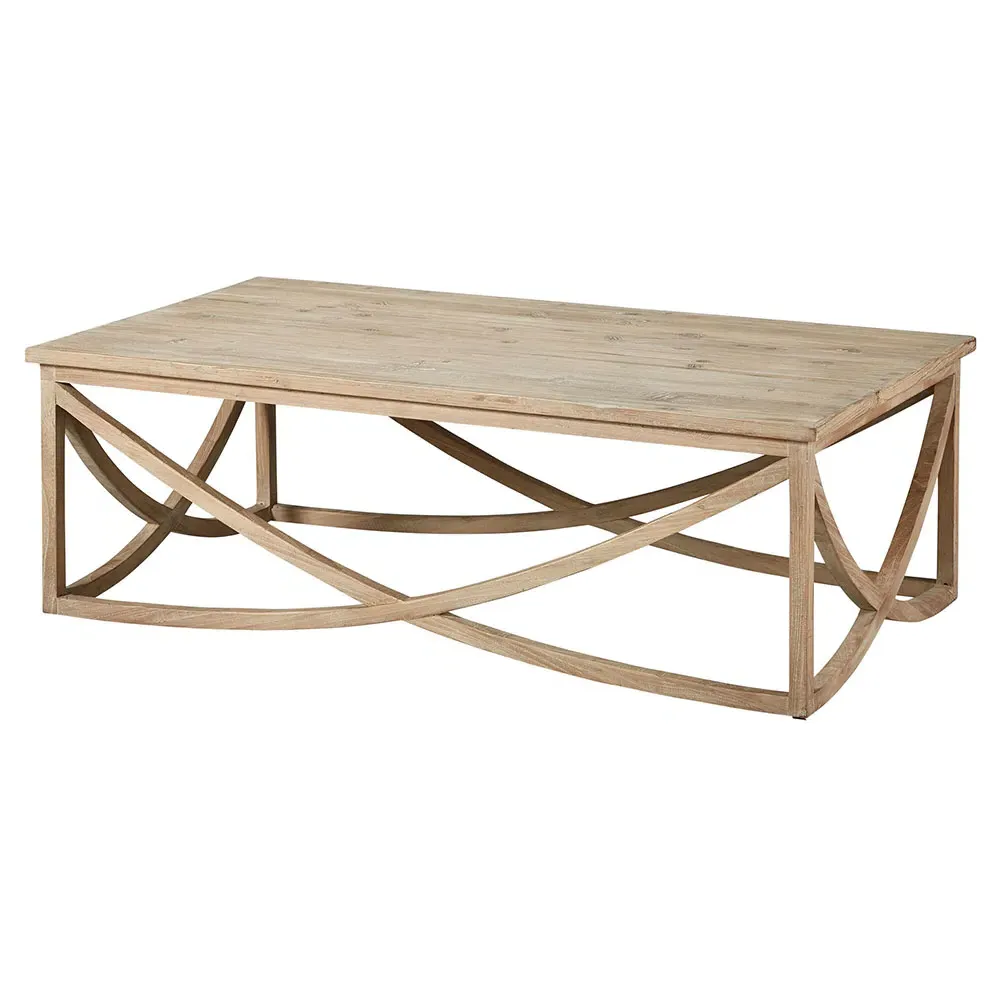 Eloise Rectangular Coffee Table - Brown, Fir Wood