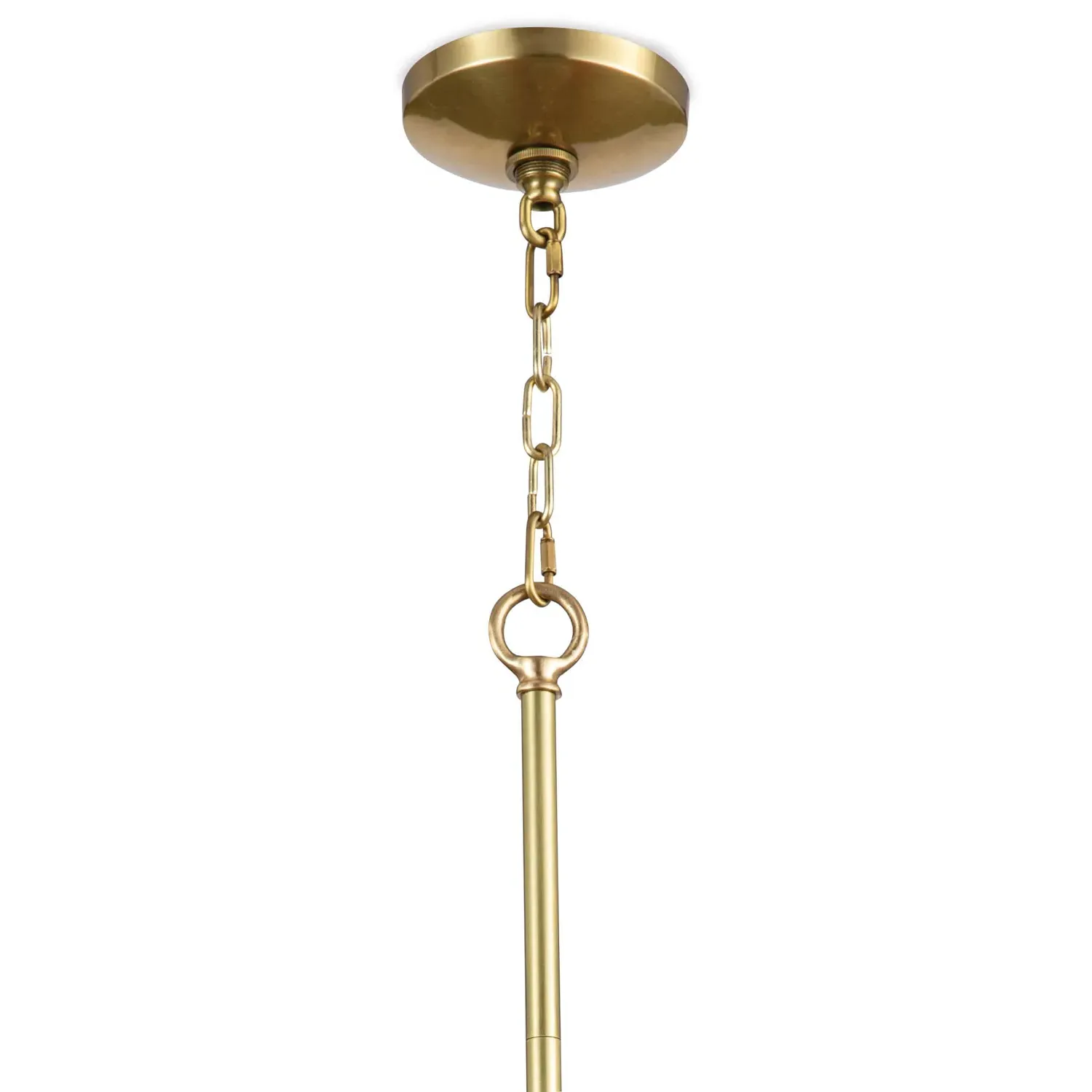 Eloise Small Ceramic Brass Accent Pendant - White