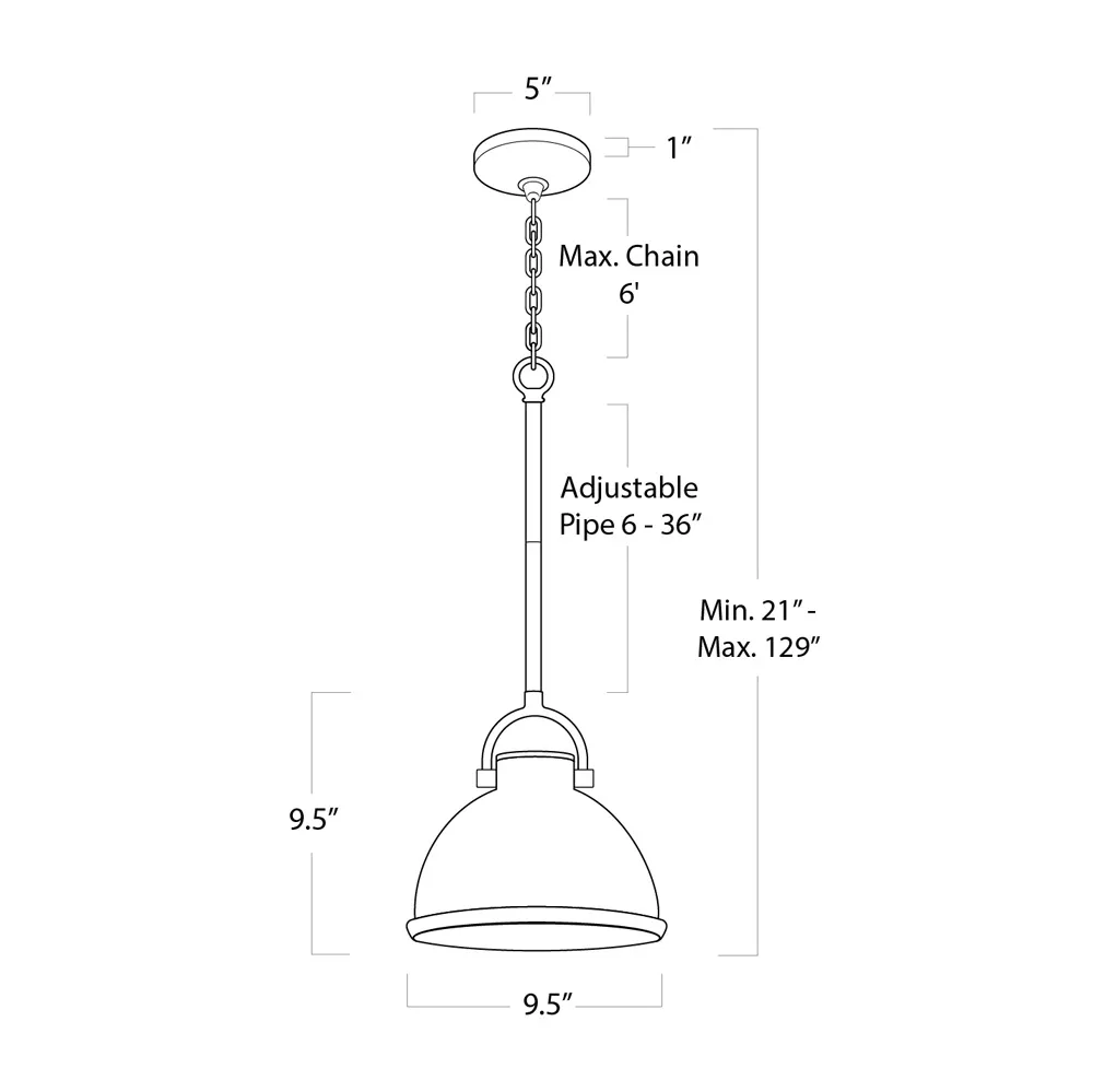 Eloise Small Ceramic Brass Accent Pendant - White