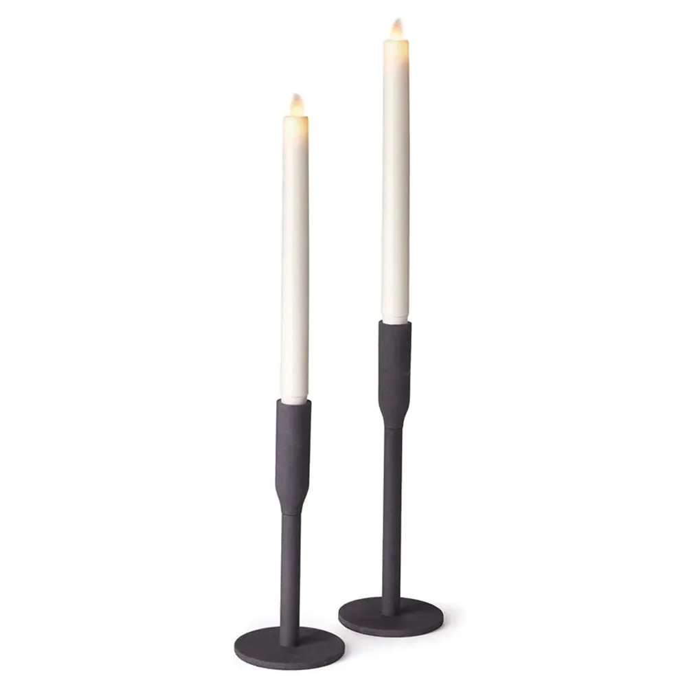 Elon Candle Holder Set of 2 - Black, Metal image