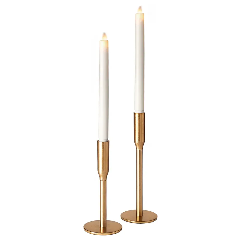 Elon Candle Holder Set of 2 - Gold, Metal