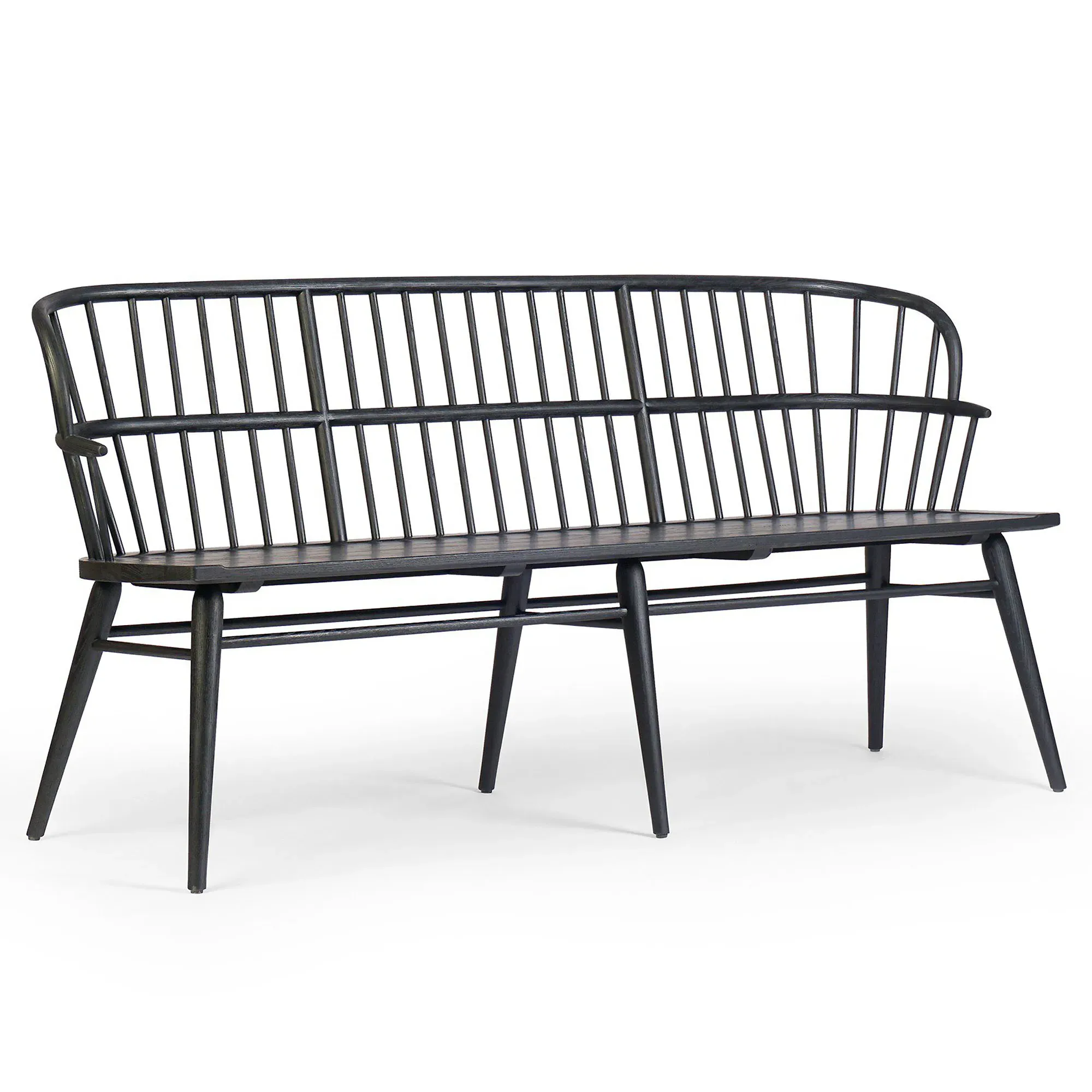 Elora Windsor Bench - Black, Ash Wood