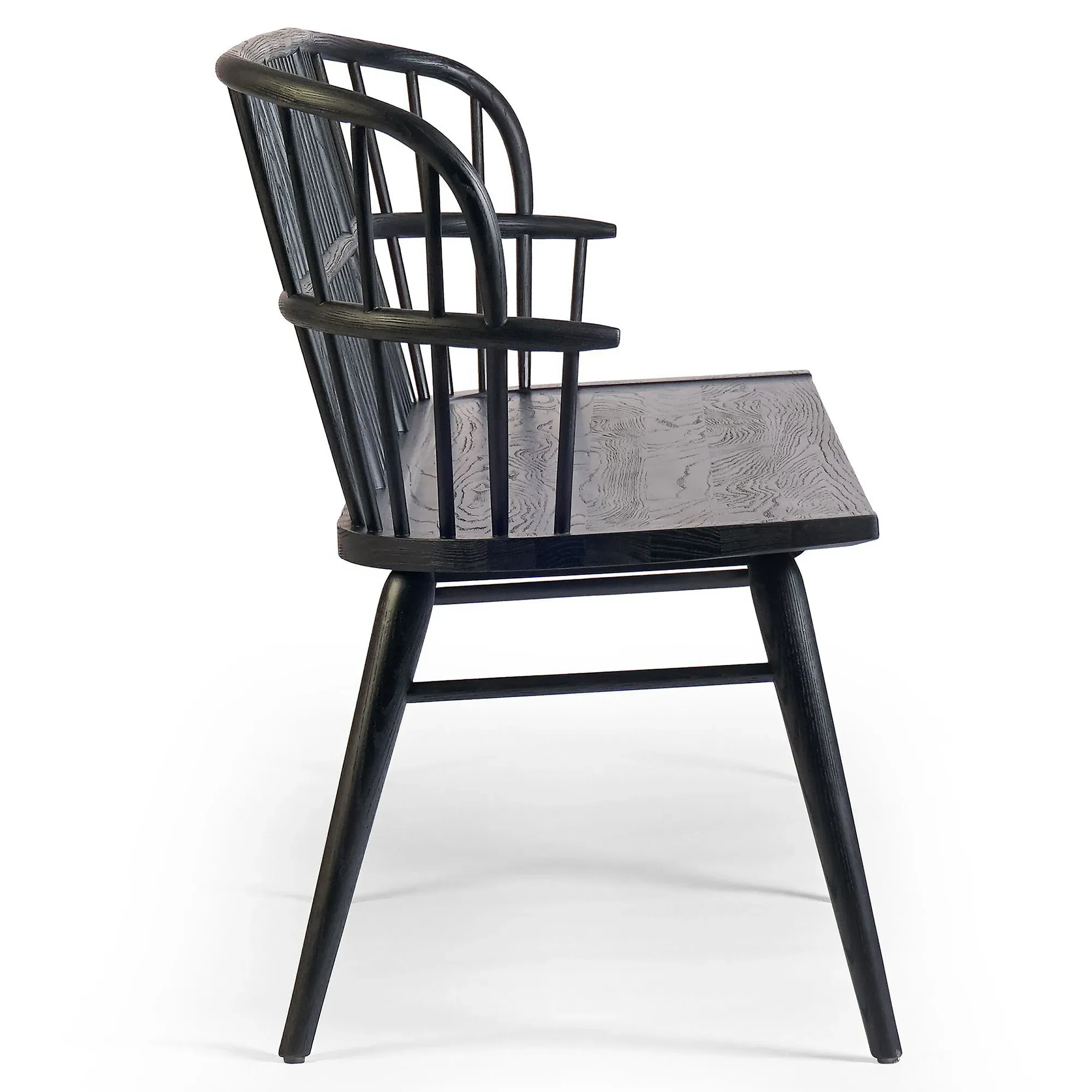 Elora Windsor Bench - Black, Ash Wood