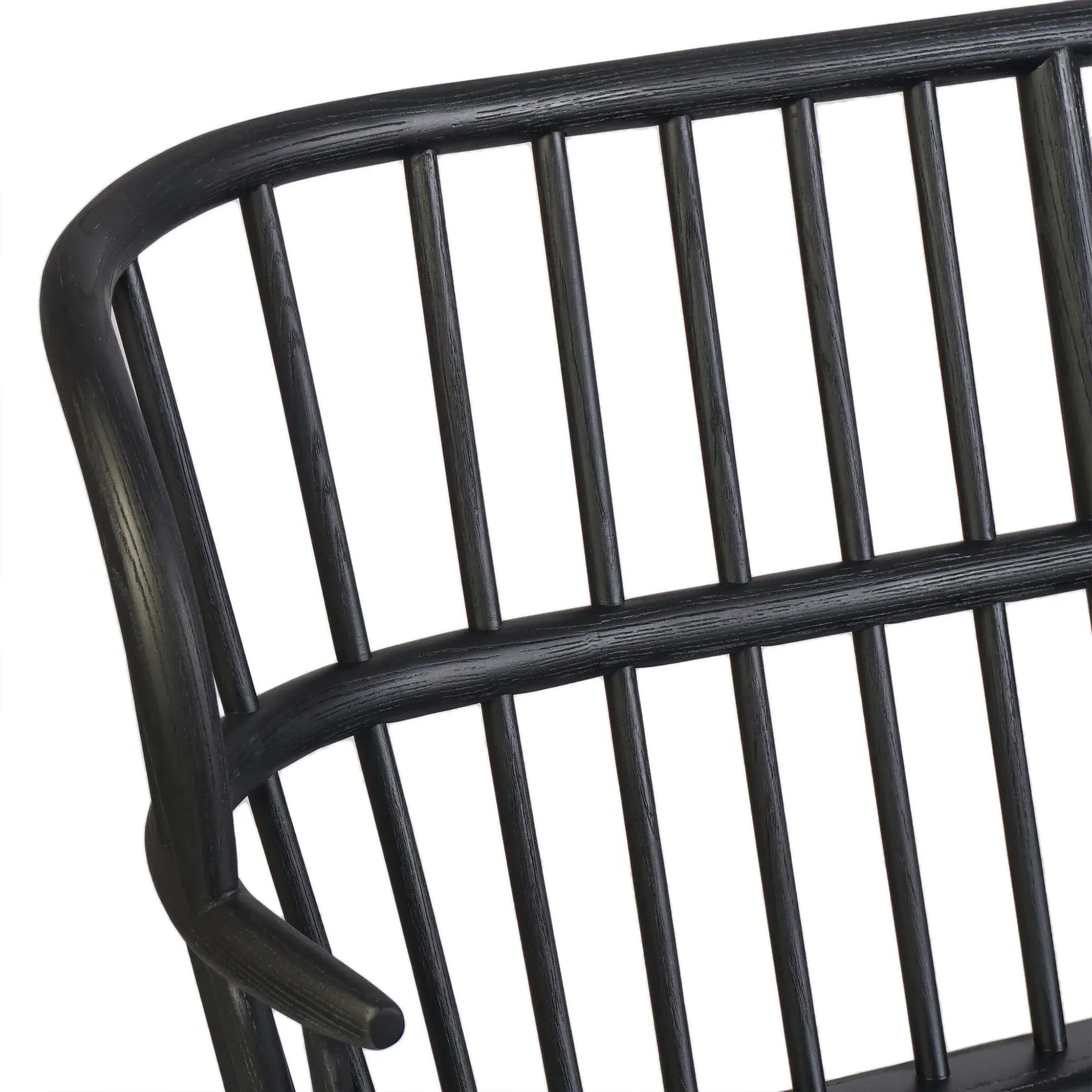 Elora Windsor Bench - Black, Ash Wood