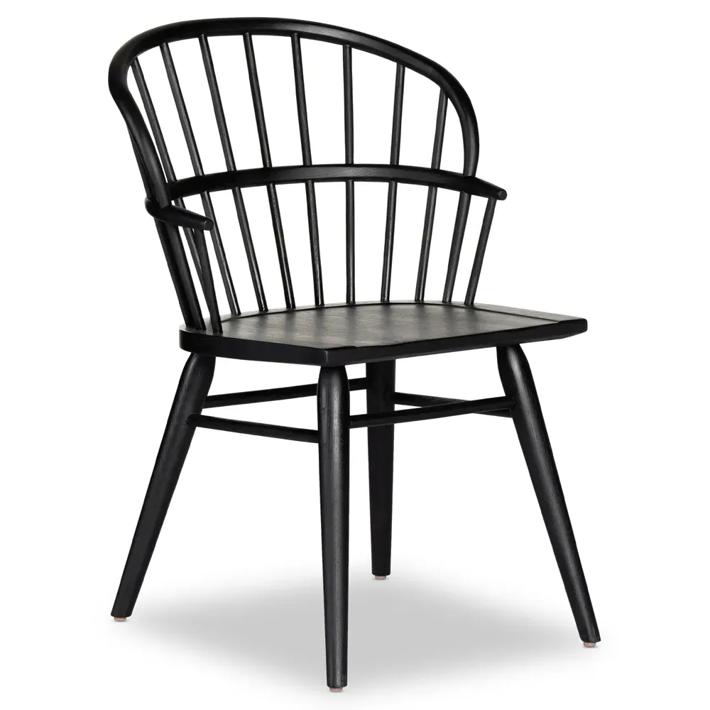 Elora Windsor Dining Chair - Black, Ash Wood