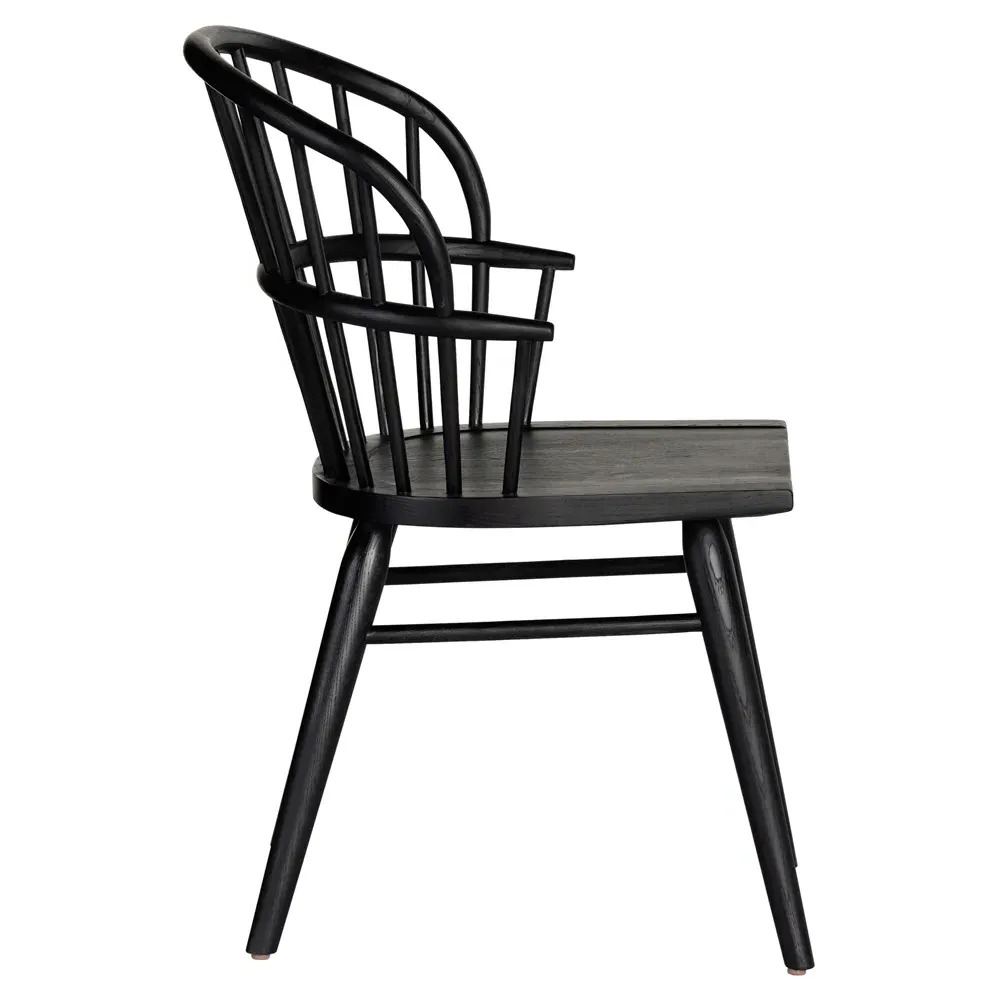 Elora Windsor Dining Chair - Black, Ash Wood