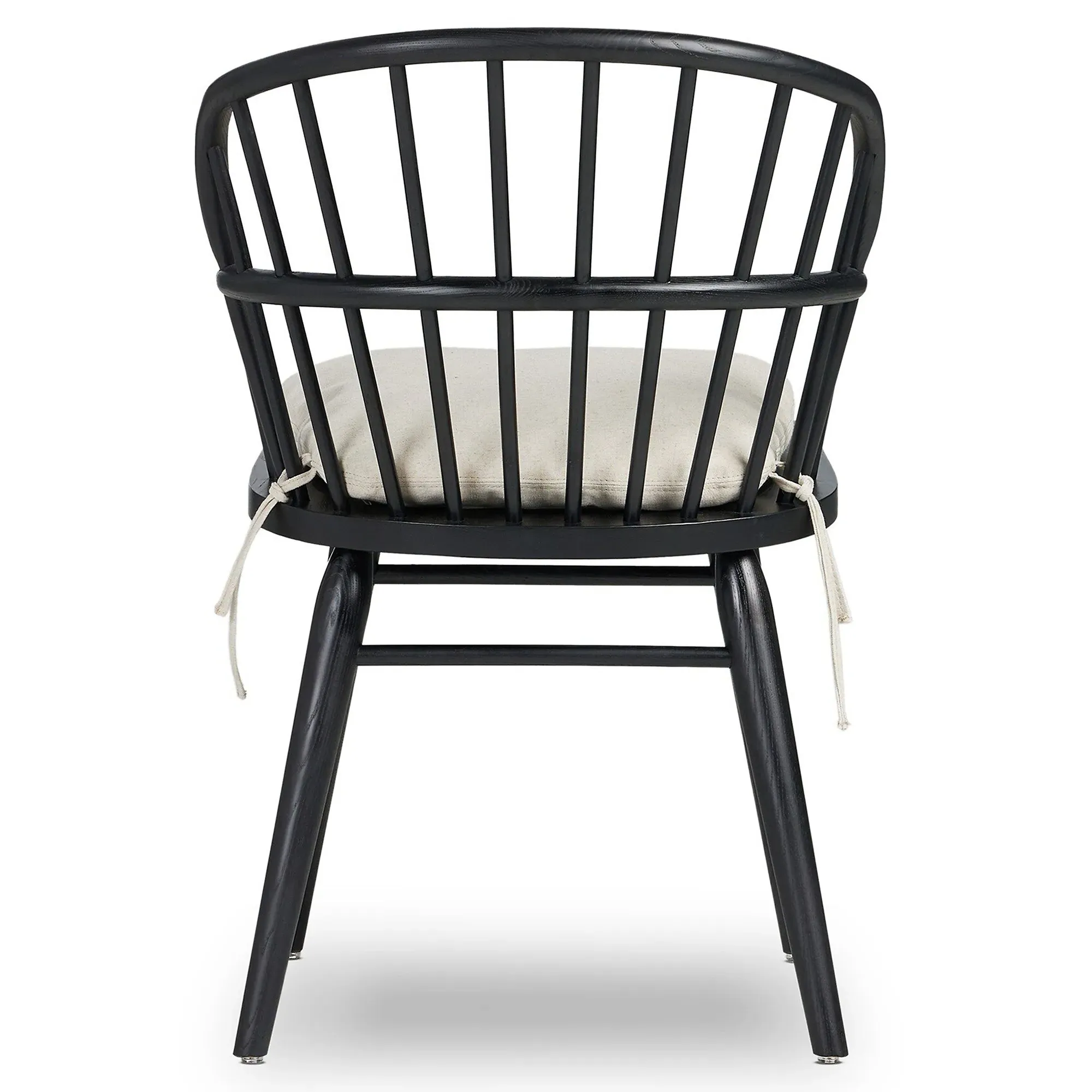 Elora Windsor Dining Chair with Cushion - Black, Ash Wood