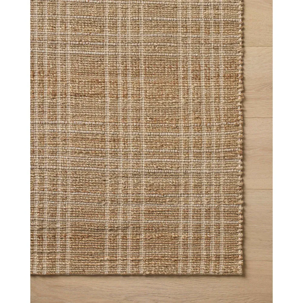 Eloria Plaid Patterned Jute Rug - Natural
