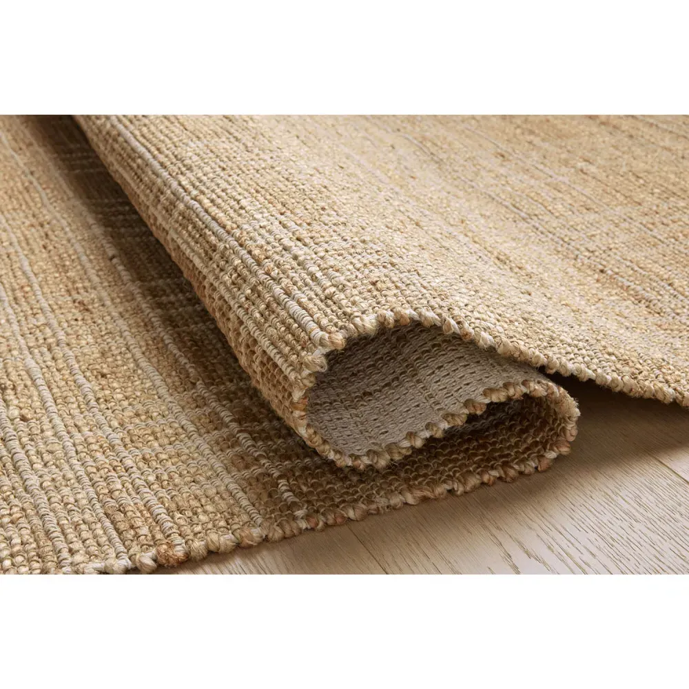 Eloria Plaid Patterned Jute Rug - Natural