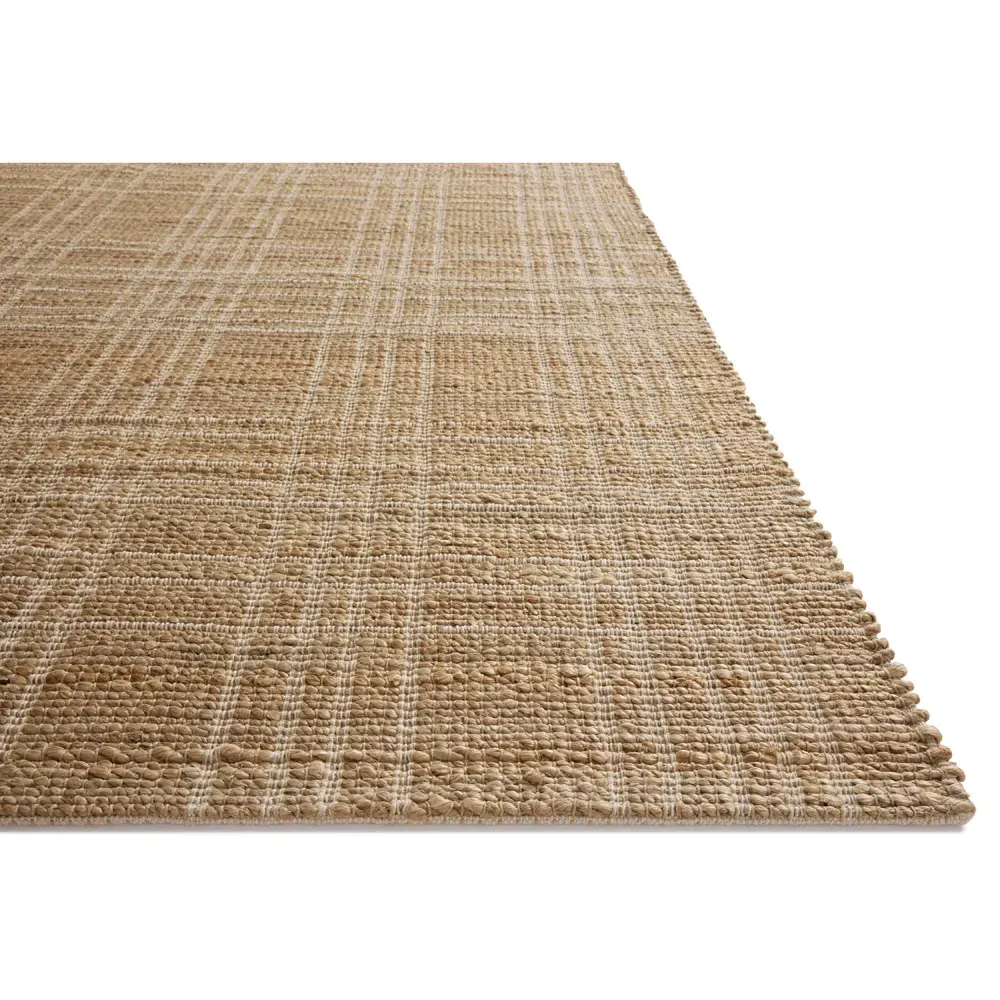 Eloria Plaid Patterned Jute Rug Sample - Natural