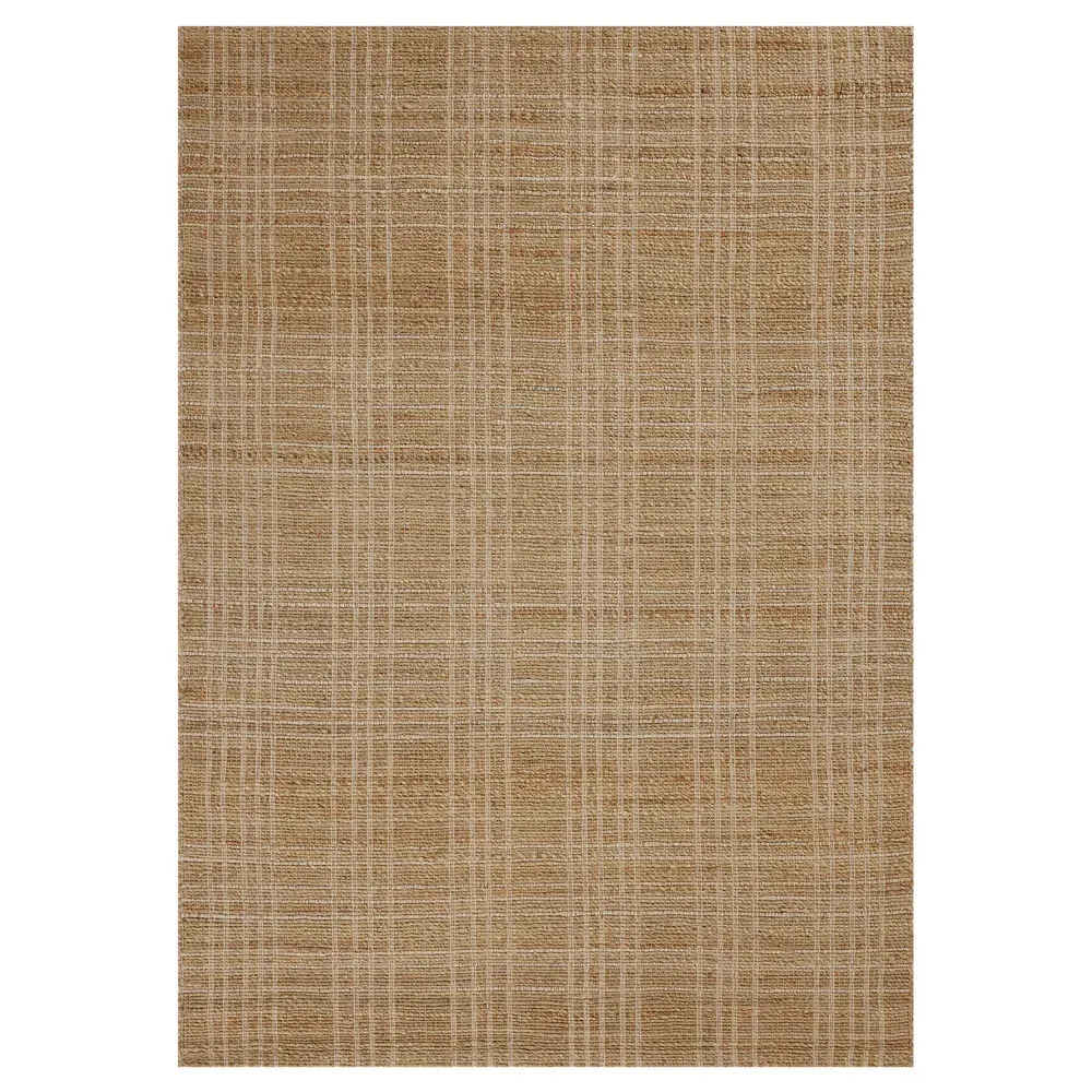 Eloria Plaid Patterned Jute Rug Sample - Natural image