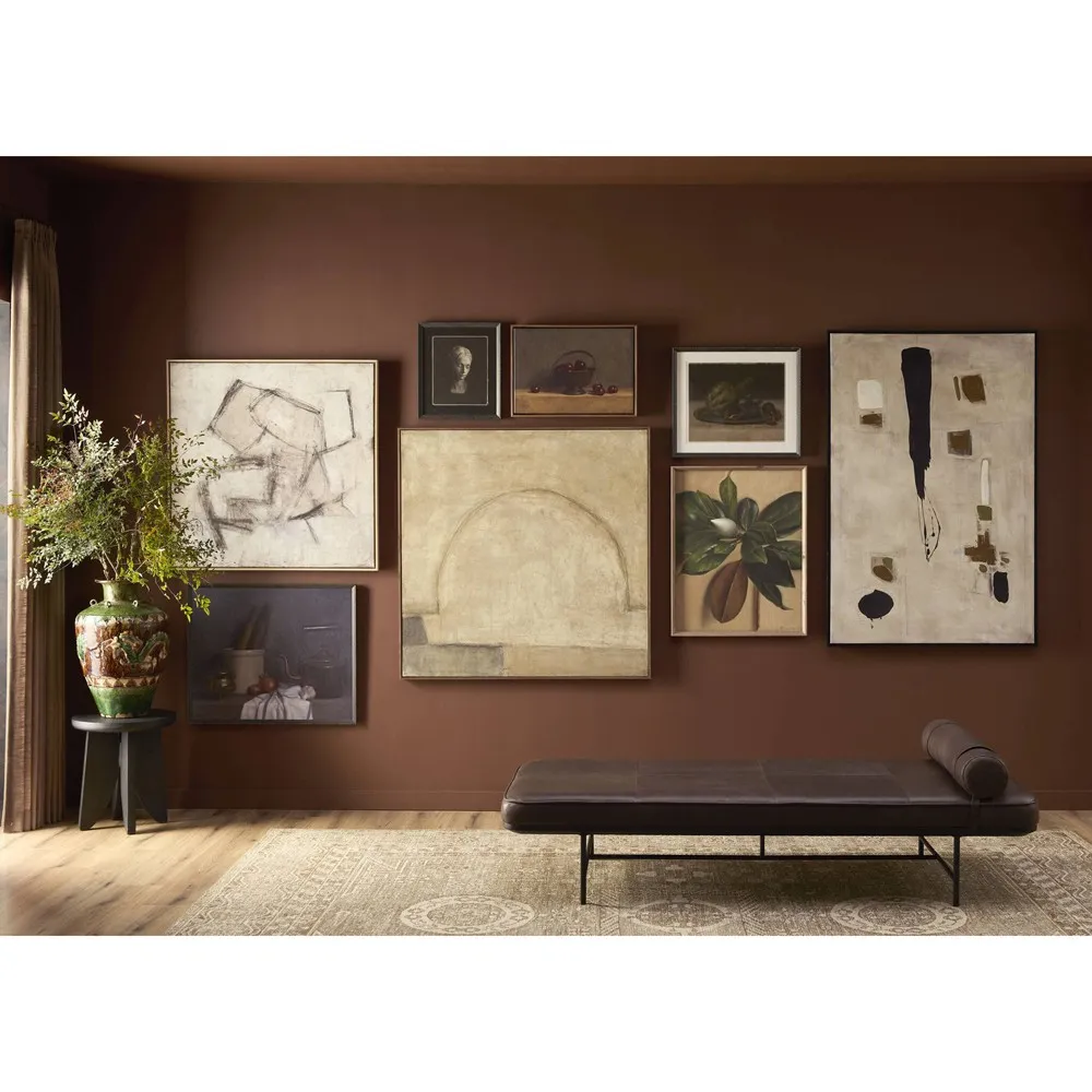 Elowen Portrait Weathered Pine Frame Painting - Black