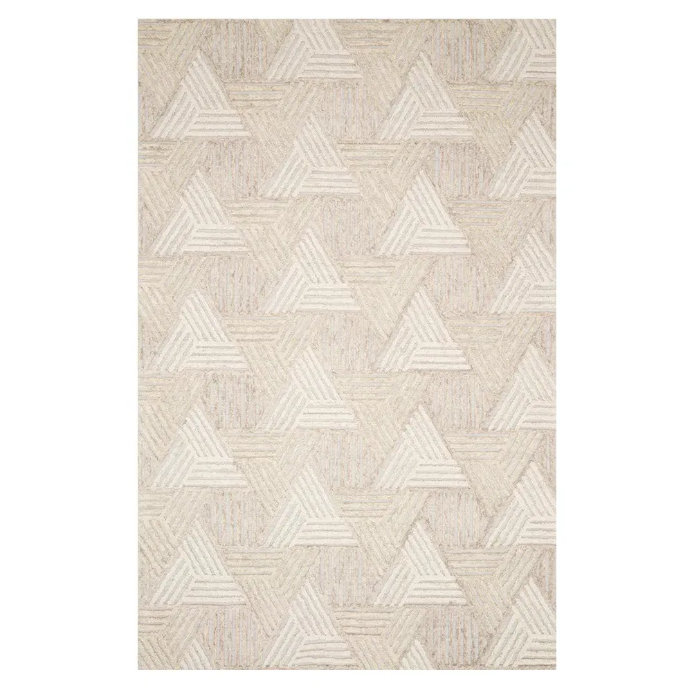 Elsinore Geometric Patterned Rug - Beige, Wool
