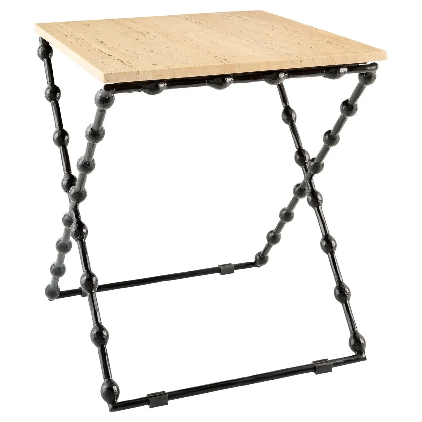 Elvarine Rectangular Outdoor End Table - Beige, Marble