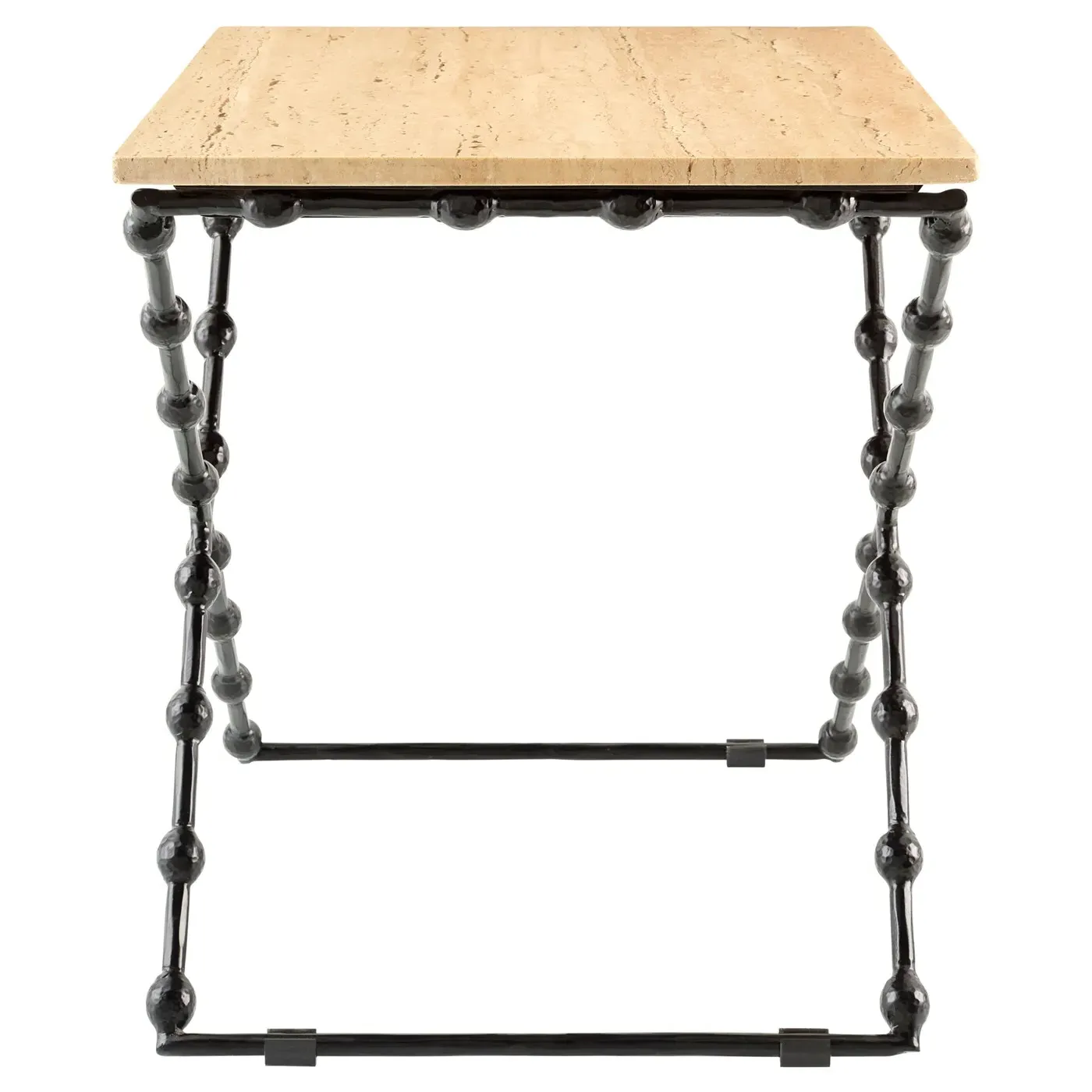 Elvarine Rectangular Outdoor End Table - Beige, Marble