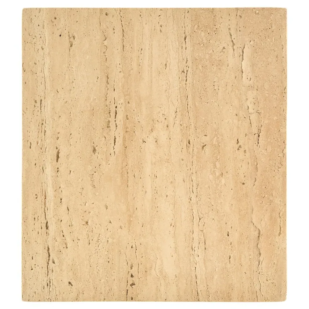 Elvarine Rectangular Outdoor End Table - Beige, Marble