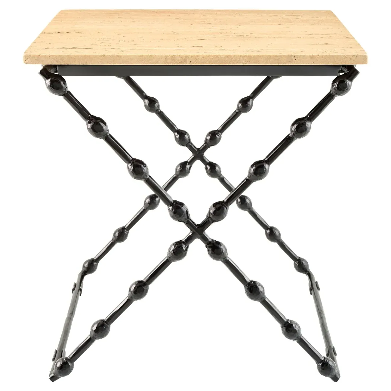 Elvarine Rectangular Outdoor End Table - Beige, Marble