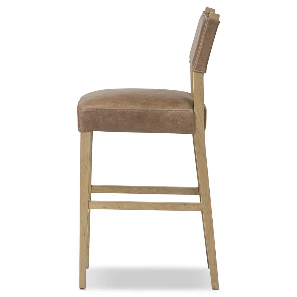 Ely Bar Stool - Brown, Oak