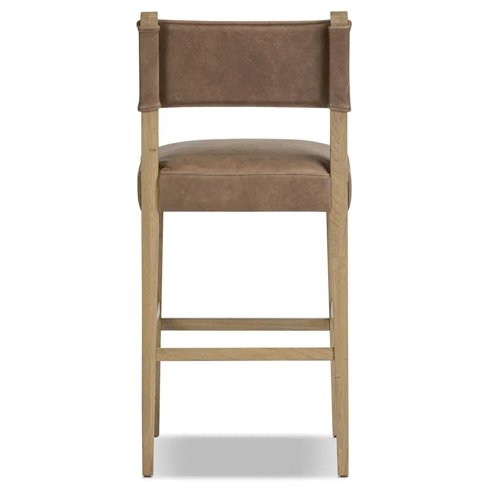Ely Bar Stool - Brown, Oak