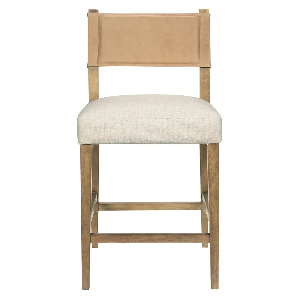 Ely Counter Stool - Beige, Parawood