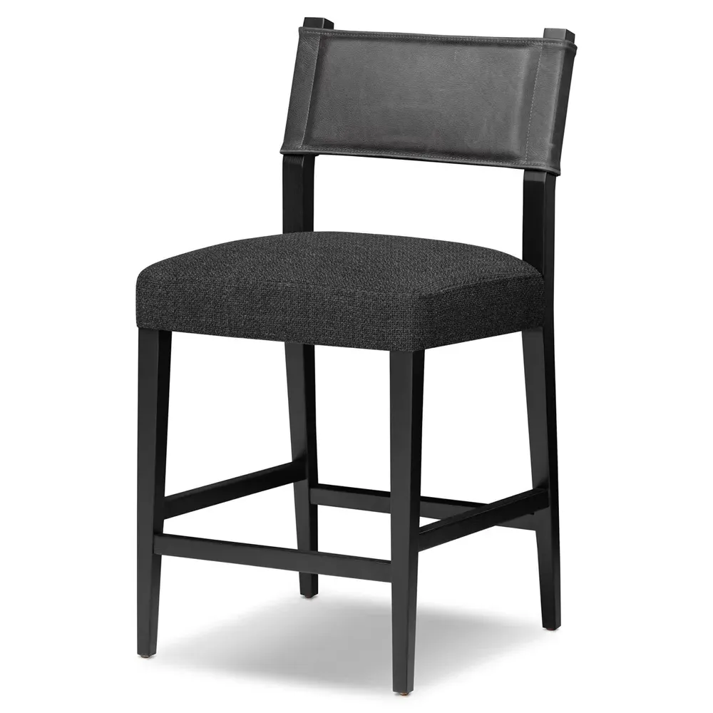 Ely Counter Stool - Black, Ash