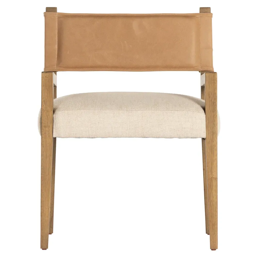 Ely Dining Arm Chair - Beige, Leather image
