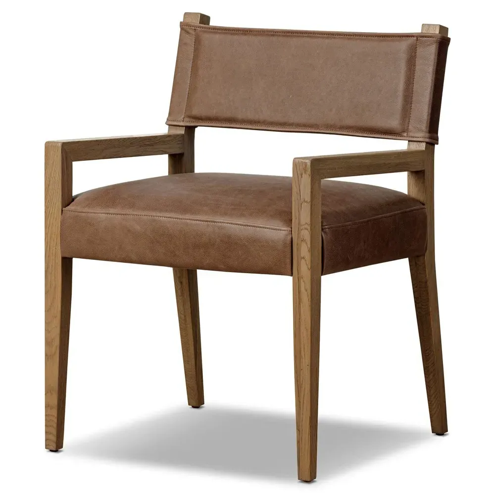 Ely Dining Arm Chair - Cigar Brown, Oak