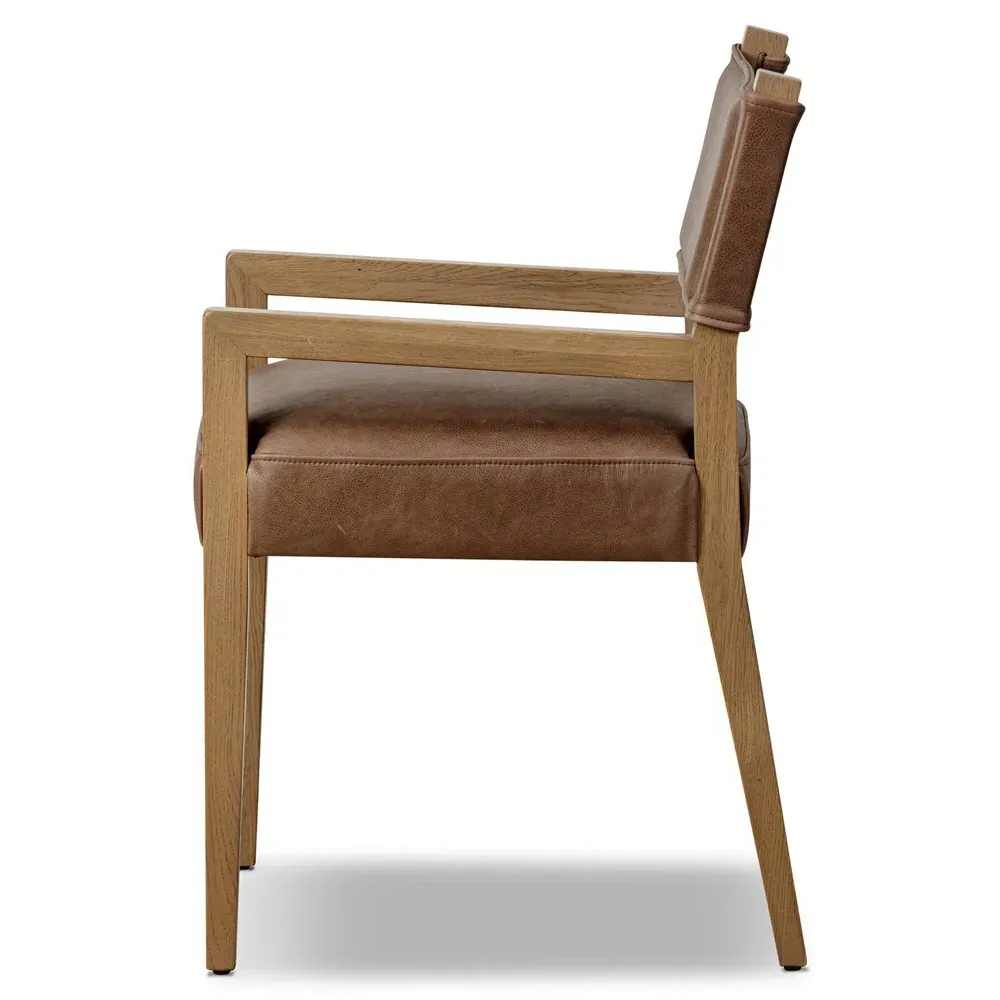 Ely Dining Arm Chair - Cigar Brown, Oak