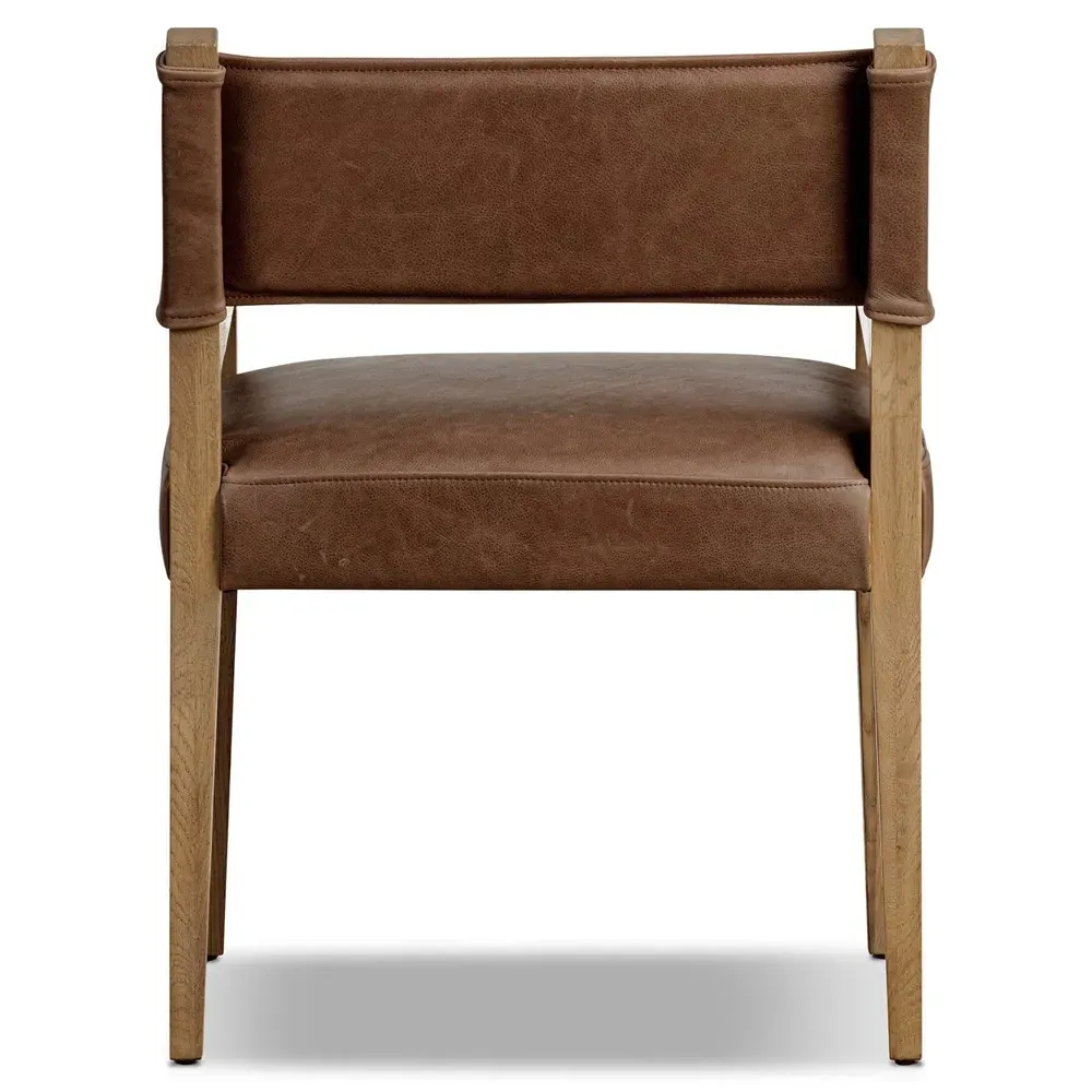 Ely Dining Arm Chair - Cigar Brown, Oak