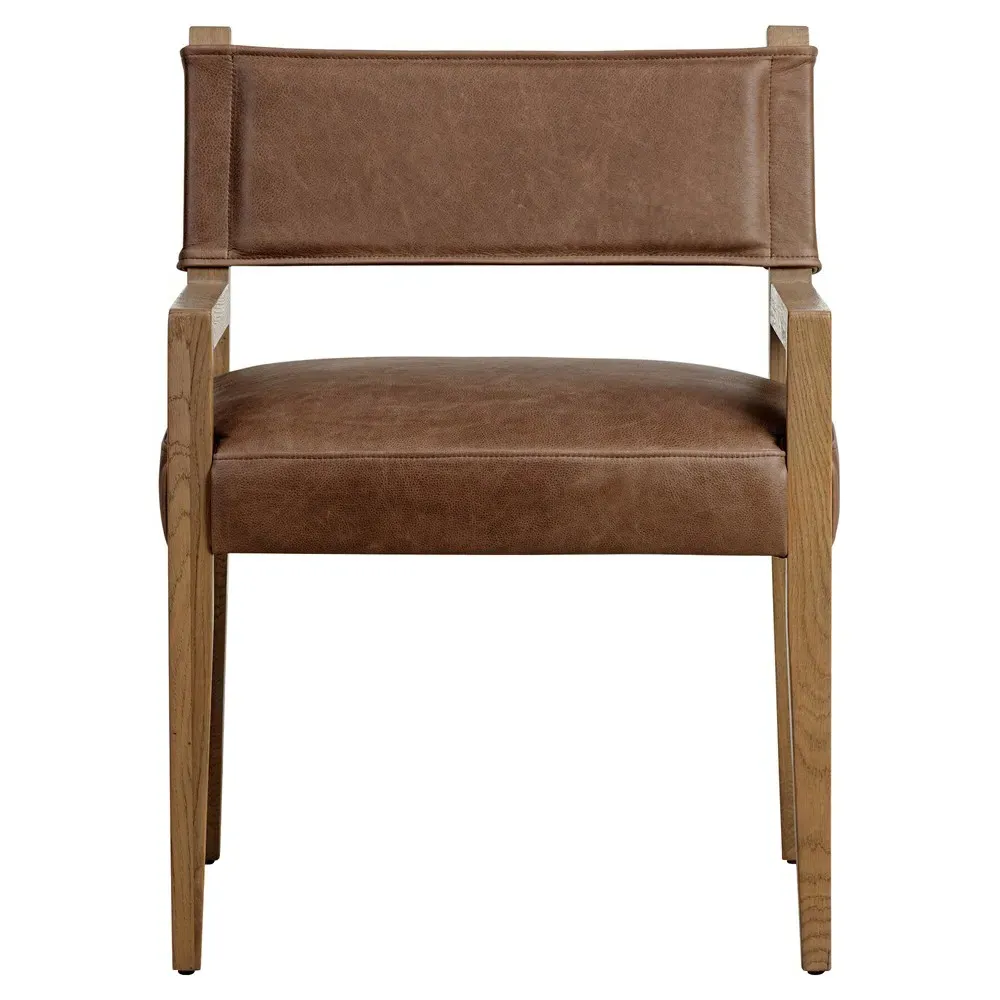 Ely Dining Arm Chair - Cigar Brown, Oak