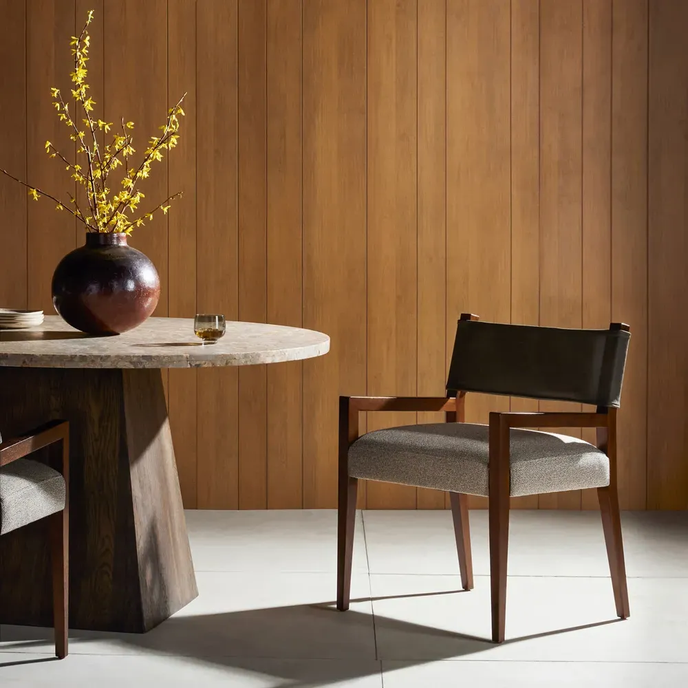 Ely Dining Arm Chair - Grey, Parawood