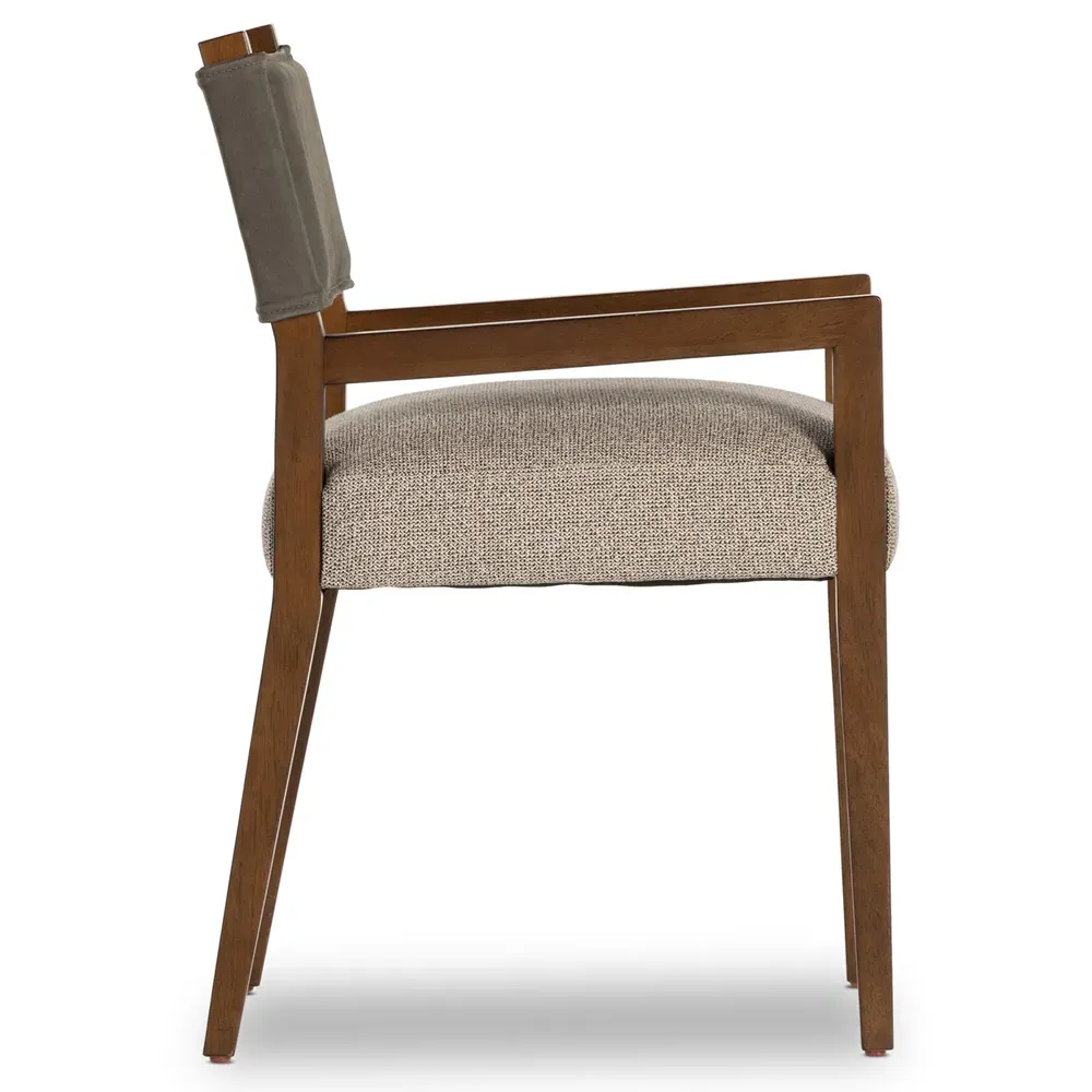 Ely Dining Arm Chair - Grey, Parawood