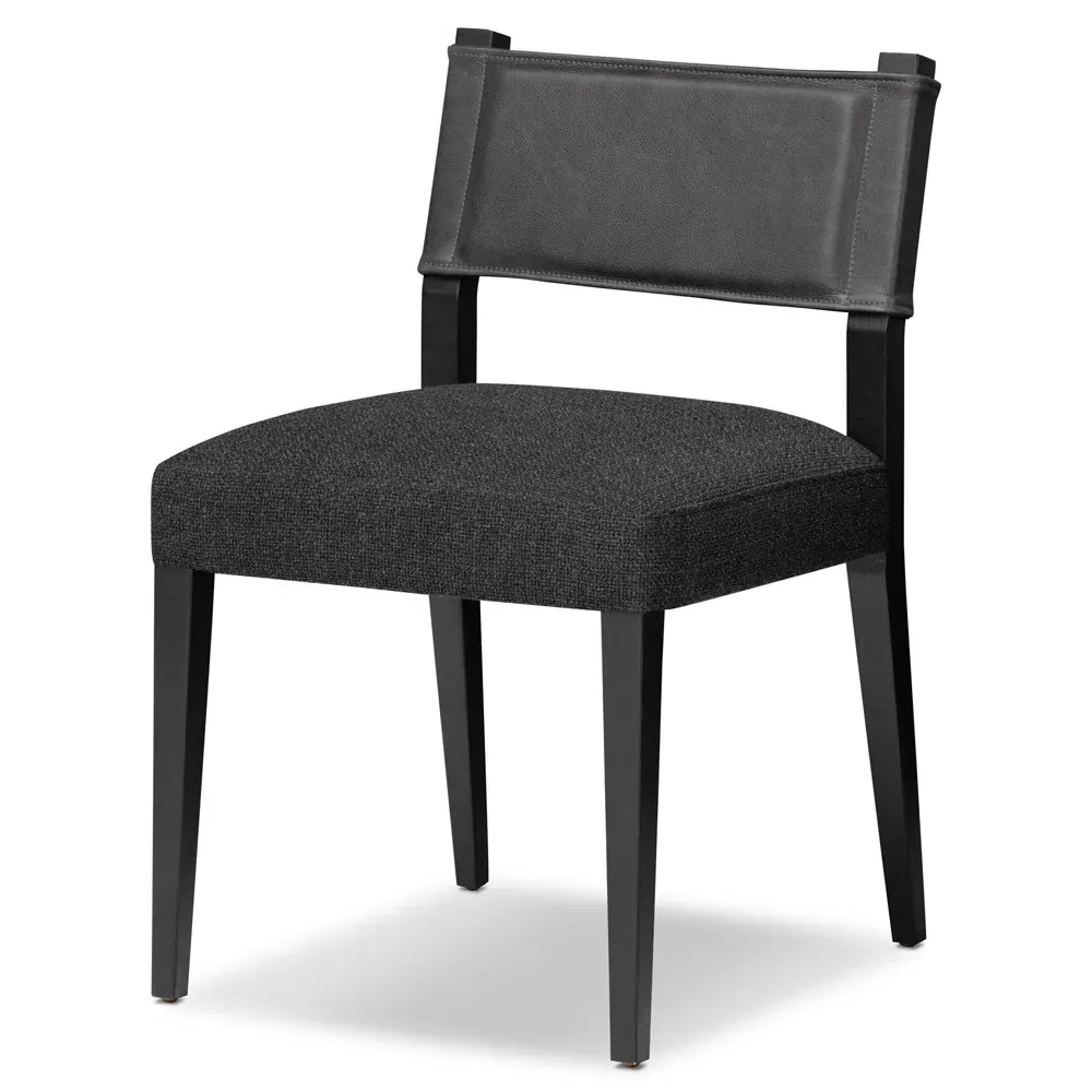 Ely Dining Side Chair - Black, Ash