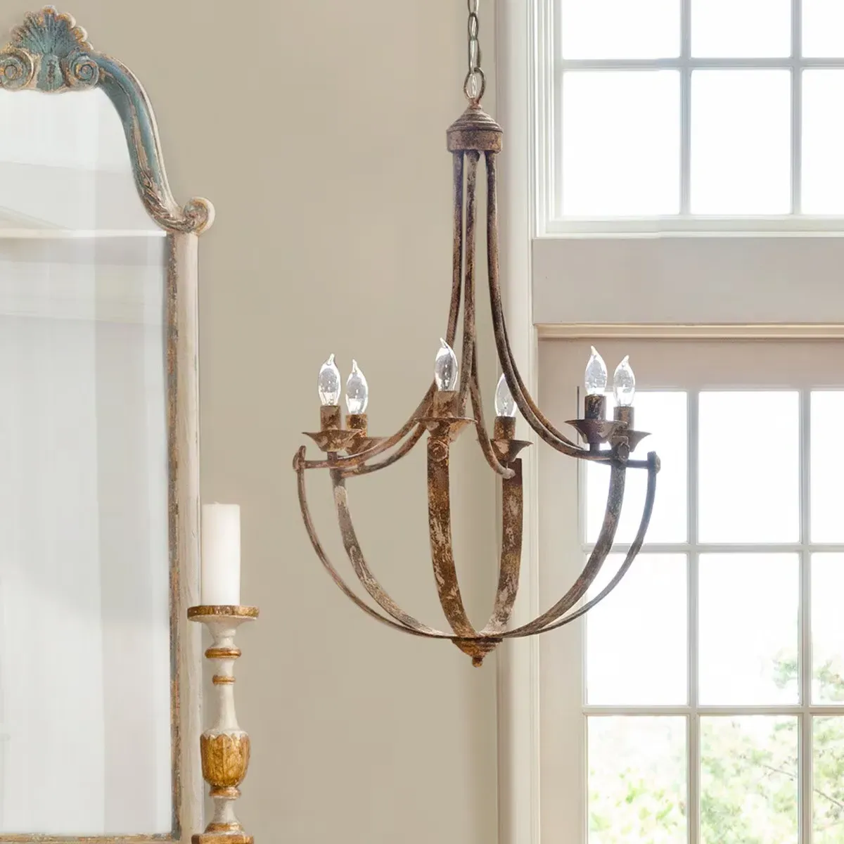 Elyndra Chandelier - Antique Gold, Iron