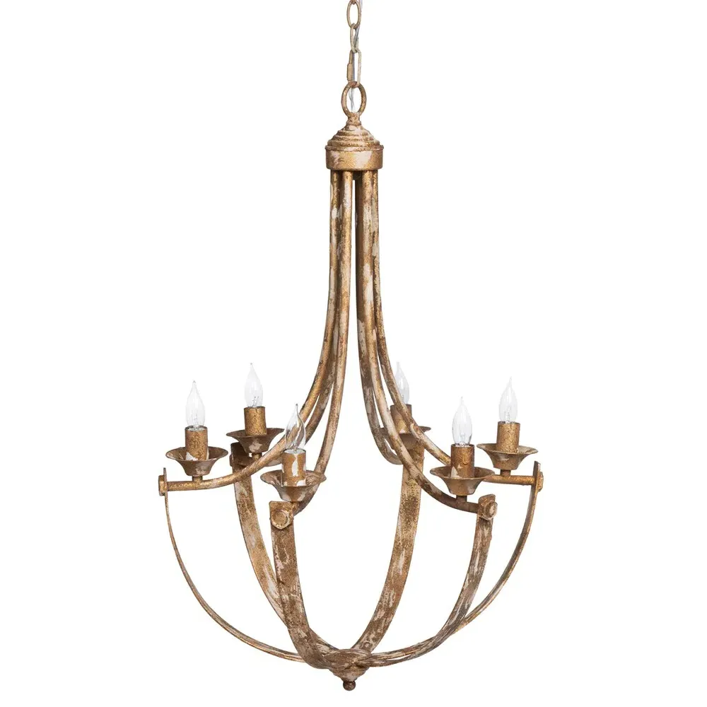 Elyndra Chandelier - Antique Gold, Iron